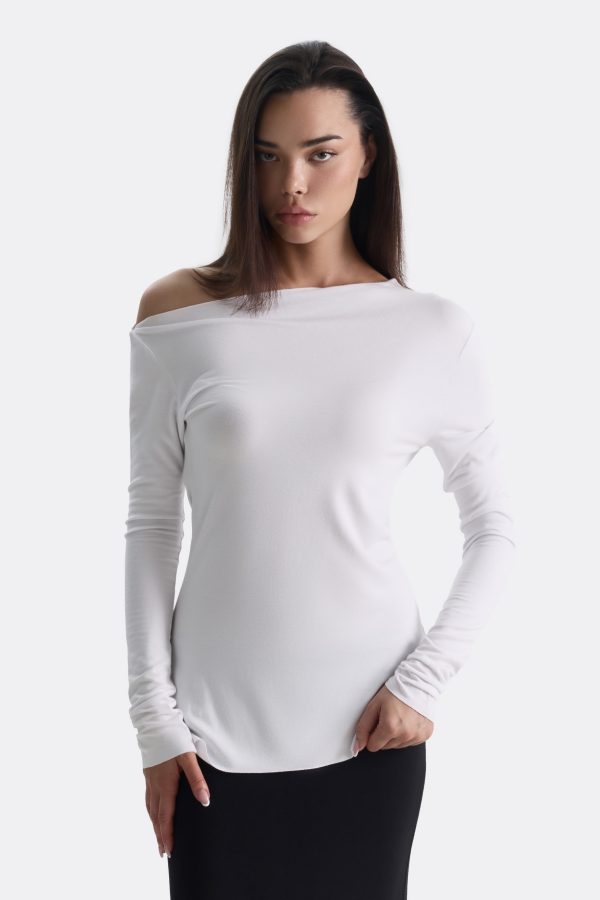 ​Лонгслив shoulder белый
