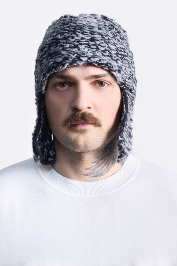 ​Шапка-ушанка curly серый