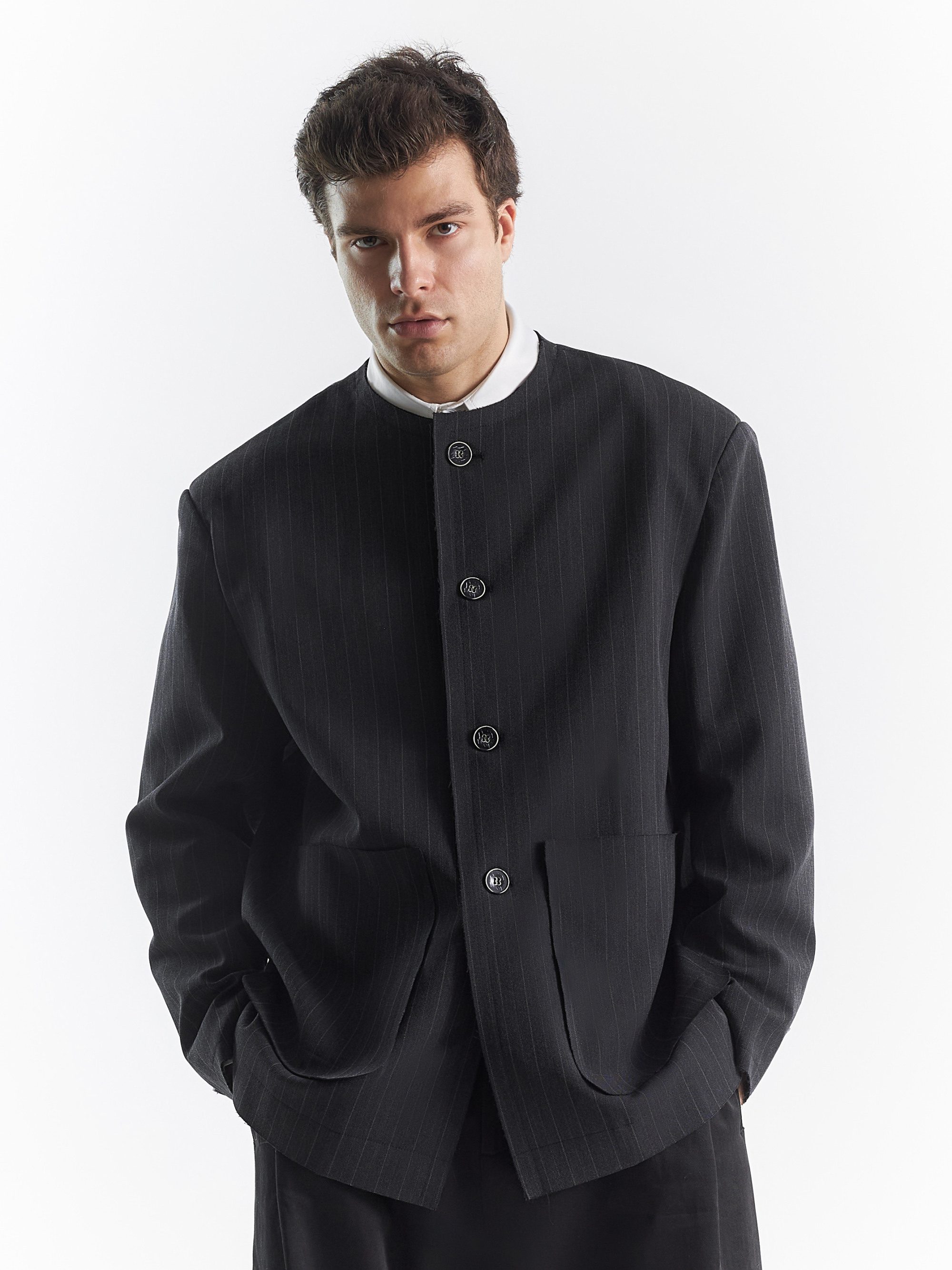Пиджак без лацканов linen