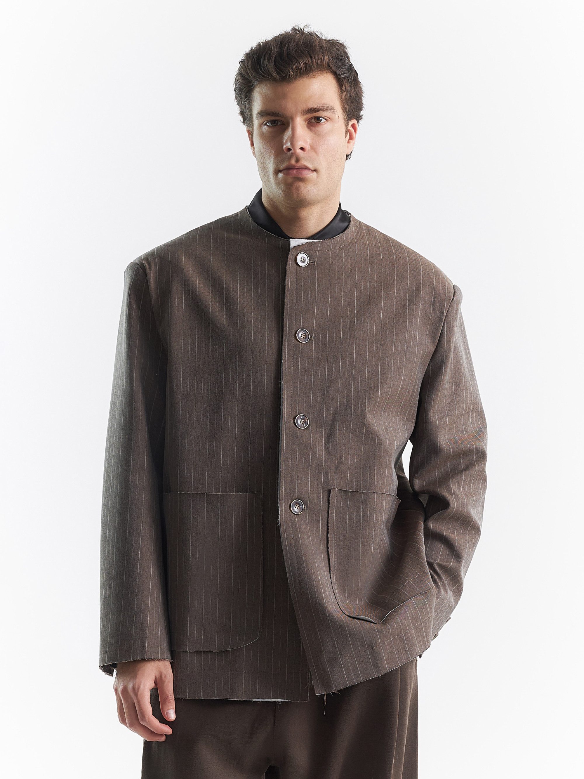 Пиджак без лацканов linen