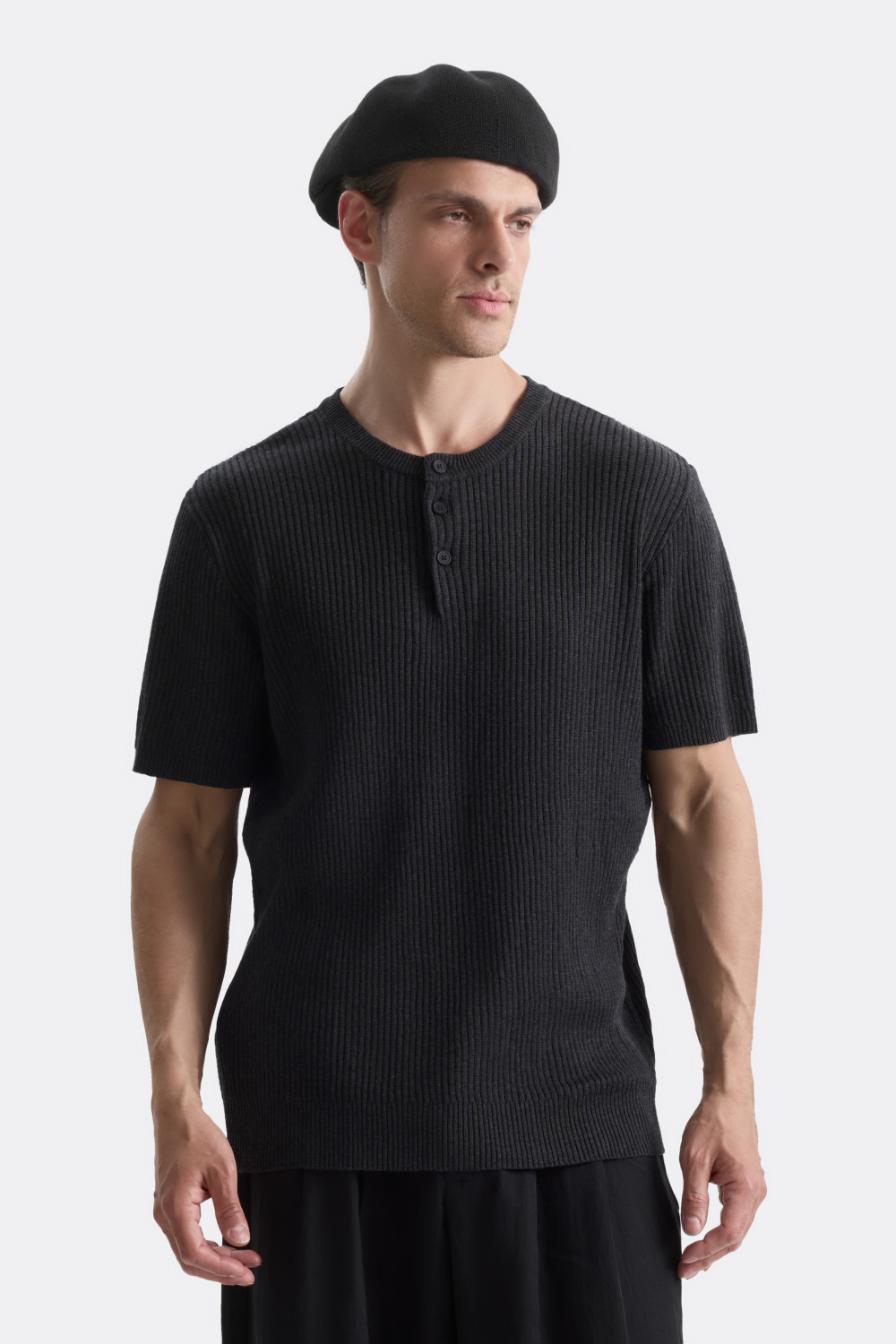 Футболка-хенли Меланж