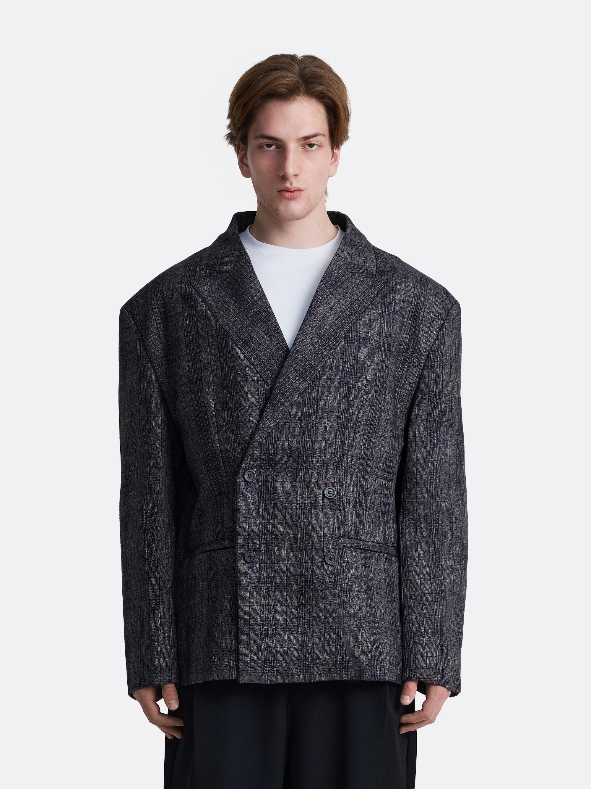 ​Двубортный пиджак в клетку